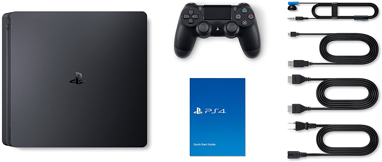 Playstation 4 Slim 1TB Jet Black Gaming Console Bundle With an Extra Black DualShock 4 Wireless Controller Playstation 4 Slim 1TB Jet Black Gaming Console Bundle With an Extra Black DualShock 4 Wireless Controller